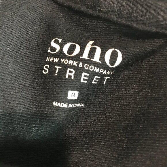 Women's Soho by NYC black Hoodie sweatshirt dress Size M - Picture 7 of 8